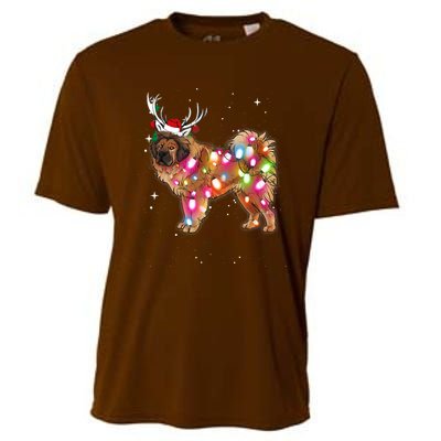 Christmas Lights Tibetan Mastiff Dog Cooling Performance Crew T-Shirt