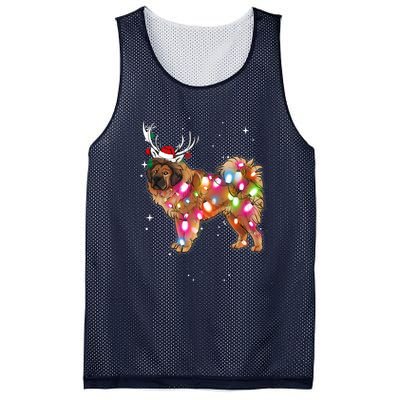 Christmas Lights Tibetan Mastiff Dog Mesh Reversible Basketball Jersey Tank