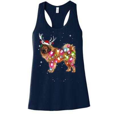 Christmas Lights Tibetan Mastiff Dog Women's Racerback Tank