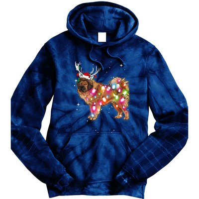 Christmas Lights Tibetan Mastiff Dog Tie Dye Hoodie