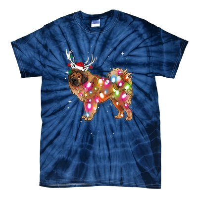 Christmas Lights Tibetan Mastiff Dog Tie-Dye T-Shirt