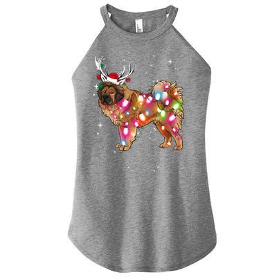 Christmas Lights Tibetan Mastiff Dog Women's Perfect Tri Rocker Tank