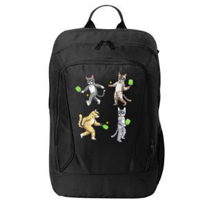 Cats Love To Play Pickleball Too Fun Player Paddle City Backpack