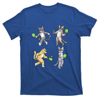 Cats Love To Play Pickleball Too Fun Player Paddle T-Shirt