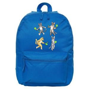 Cats Love To Play Pickleball Too Fun Player Paddle 16 in Basic Backpack