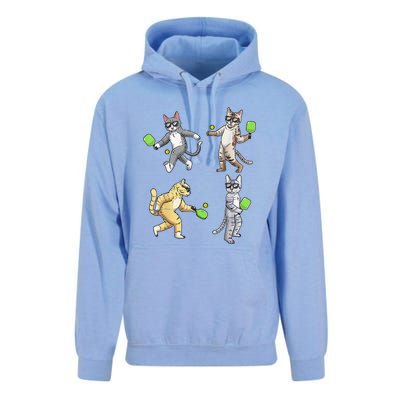 Cats Love To Play Pickleball Too Fun Player Paddle Unisex Surf Hoodie