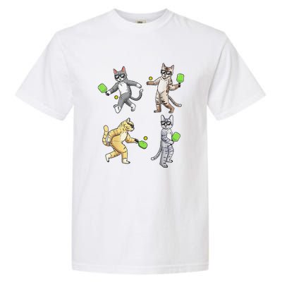 Cats Love To Play Pickleball Too Fun Player Paddle Garment-Dyed Heavyweight T-Shirt