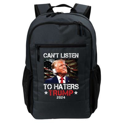 Cant Listen To Haters Trump 2024 Ear Bandage Flag Vintage Backpack