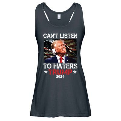 Cant Listen To Haters Trump 2024 Ear Bandage Flag Vintage Ladies Essential Flowy Tank