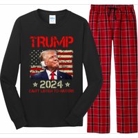 CanT Listen To Haters Trump 2024 Ear Bandage Flag Long Sleeve Pajama Set