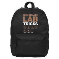 Chocolate Lab Tricks Black Labrador 16 in Basic Backpack