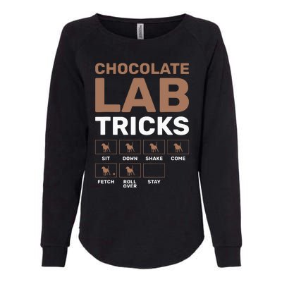 Chocolate Lab Tricks Black Labrador Womens California Wash Sweatshirt