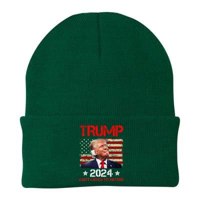 CanT Listen To Haters Trump 2024 Ear Bandage Flag Knit Cap Winter Beanie