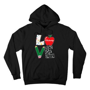 Cute Love Teaching Back to School I love Teacher Life Hoodie