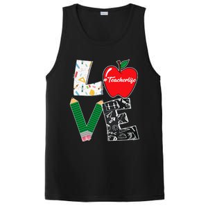 Cute Love Teaching Back to School I love Teacher Life PosiCharge Competitor Tank