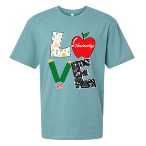 Cute Love Teaching Back to School I love Teacher Life Sueded Cloud Jersey T-Shirt