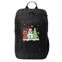 Christmas Library Tree Snoman Merry Bookmas Book Lover Xmas City Backpack