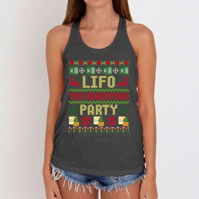 Cpa Lifo The Christmas Party Ugly Accountant Sweater Xmas Long Sleeve Women's Knotted Racerback Tank