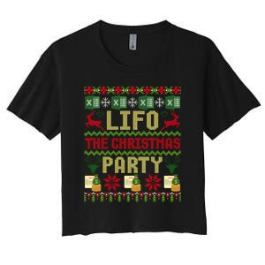 Cpa Lifo The Christmas Party Ugly Accountant Sweater Xmas Long Sleeve Women's Crop Top Tee