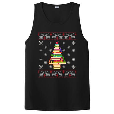 Christmas Library Tree Funny Funny Gift For Reading Book Lovers Gift PosiCharge Competitor Tank