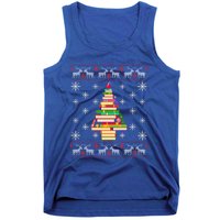 Christmas Library Tree Funny Funny Gift For Reading Book Lovers Gift Tank Top