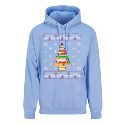 Christmas Library Tree Funny Funny Gift For Reading Book Lovers Gift Unisex Surf Hoodie