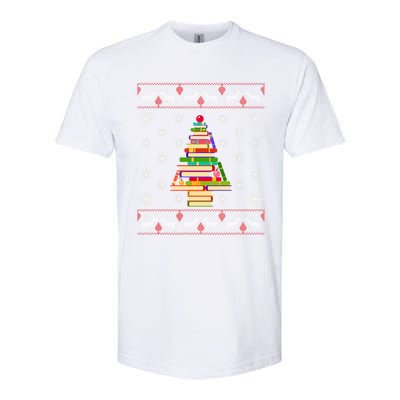 Christmas Library Tree Funny Funny Gift For Reading Book Lovers Gift Softstyle CVC T-Shirt