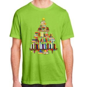 Christmas Library Tree Lights For Librarian And Book Lover Adult ChromaSoft Performance T-Shirt