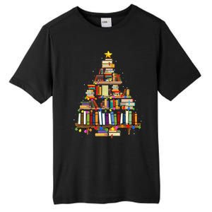 Christmas Library Tree Lights For Librarian And Book Lover Tall Fusion ChromaSoft Performance T-Shirt