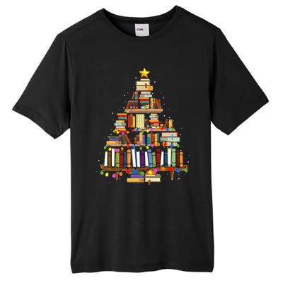 Christmas Library Tree Lights For Librarian And Book Lover Tall Fusion ChromaSoft Performance T-Shirt