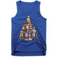 Christmas Library Tree Lights For Librarian And Book Lover Tank Top