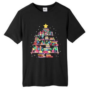 Christmas Library Tree Love Reading Books Nerd Teacher Tall Fusion ChromaSoft Performance T-Shirt