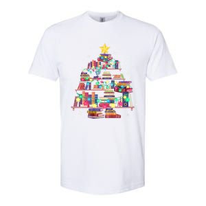 Christmas Library Tree Love Reading Books Nerd Teacher Softstyle CVC T-Shirt