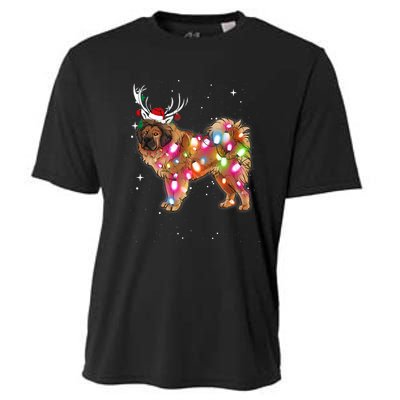 Christmas Lights Tibetan Mastiff Dog Cooling Performance Crew T-Shirt