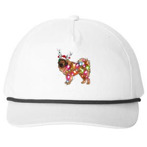 Christmas Lights Tibetan Mastiff Dog Snapback Five-Panel Rope Hat