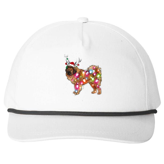 Christmas Lights Tibetan Mastiff Dog Snapback Five-Panel Rope Hat