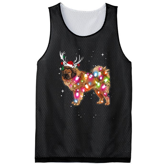 Christmas Lights Tibetan Mastiff Dog Mesh Reversible Basketball Jersey Tank