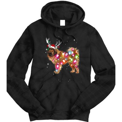 Christmas Lights Tibetan Mastiff Dog Tie Dye Hoodie