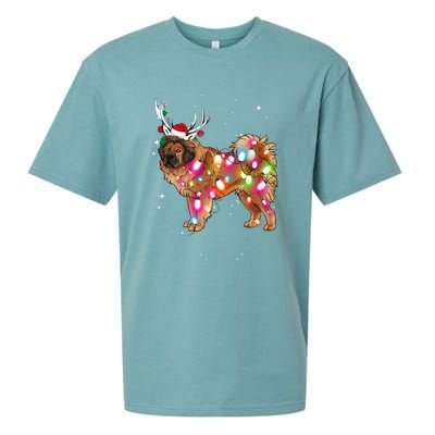 Christmas Lights Tibetan Mastiff Dog Sueded Cloud Jersey T-Shirt