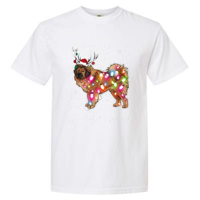 Christmas Lights Tibetan Mastiff Dog Garment-Dyed Heavyweight T-Shirt