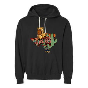 Cute Love Texas State Cactus Sunflower Garment-Dyed Fleece Hoodie