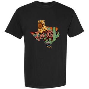 Cute Love Texas State Cactus Sunflower Garment-Dyed Heavyweight T-Shirt