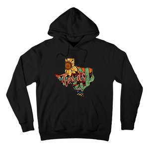 Cute Love Texas State Cactus Sunflower Hoodie