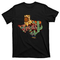 Cute Love Texas State Cactus Sunflower T-Shirt