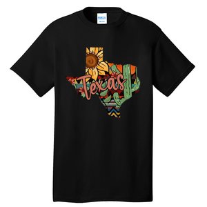 Cute Love Texas State Cactus Sunflower Tall T-Shirt