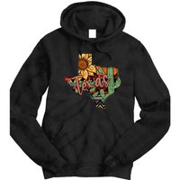 Cute Love Texas State Cactus Sunflower Tie Dye Hoodie