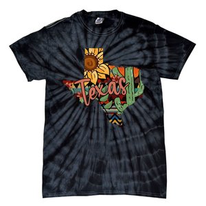 Cute Love Texas State Cactus Sunflower Tie-Dye T-Shirt