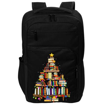 Christmas Library Tree Lights For Librarian And Book Lover  Impact Tech Backpack