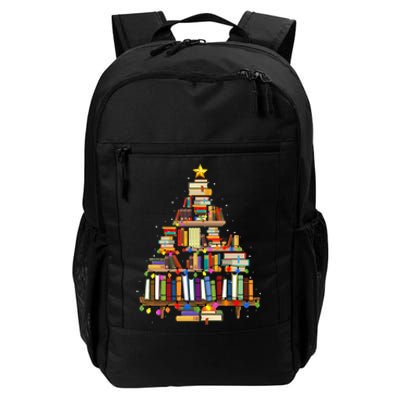 Christmas Library Tree Lights For Librarian And Book Lover  Daily Commute Backpack