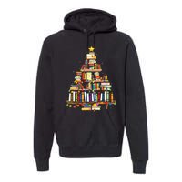 Christmas Library Tree Gift For Librarian And Book Lover Premium Hoodie